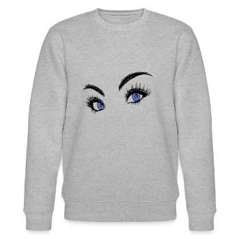 Schöne Augen - Stanley/Stella Unisex Bio-Sweatshirt CHANGER  - Grau meliert - Vorne - Nik (191cm) & Marisol (170cm)