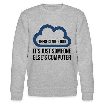 There is no cloud witziger Spruch über die Cloud - Stanley/Stella Unisex Bio-Sweatshirt CHANGER  - Grau meliert - Vorne - Nik (191cm) & Marisol (170cm)