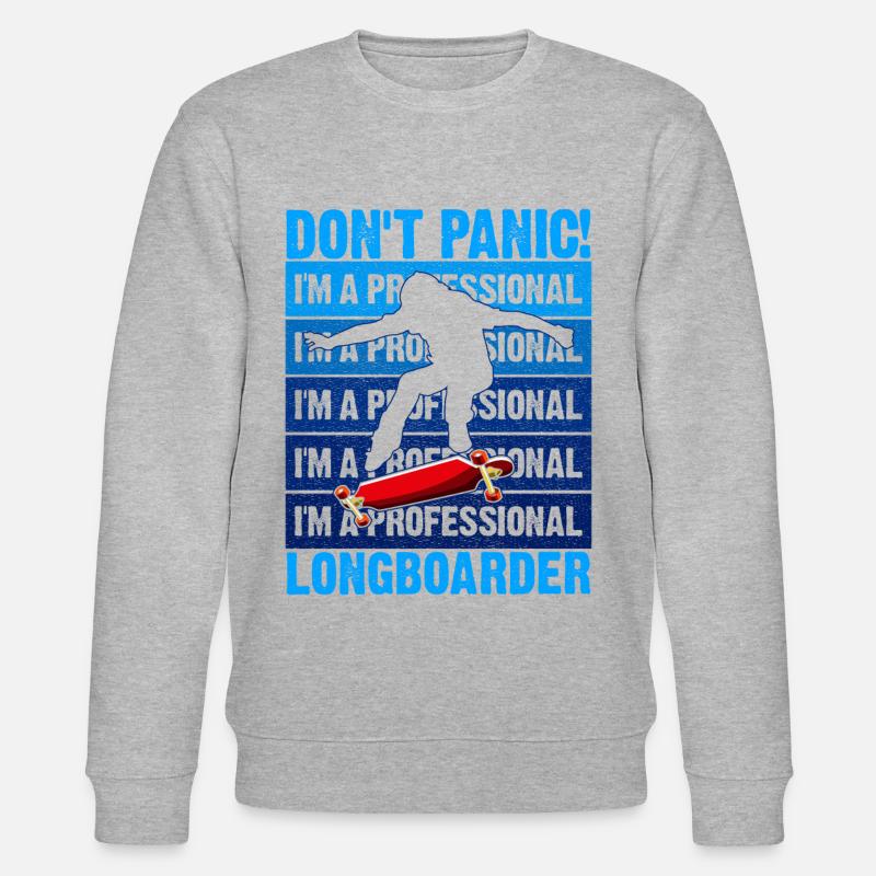 Lonagboarding Ich Bin Longboarder - Stanley/Stella Unisex Bio-Sweatshirt CHANGER - Grau meliert