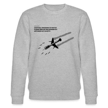 Chemtrail sprühende 5G Masten schießen Impfungen - Stanley/Stella Unisex Bio-Sweatshirt CHANGER  - Grau meliert - Vorne - Nik (191cm) & Marisol (170cm)