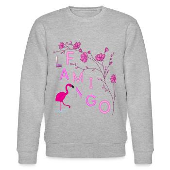 Protection du climat Flamant magenta - Sweat bio CHANGER Stanley/Stella Unisexe - gris chiné - Devant - Nik (191cm) & Marisol (170cm)