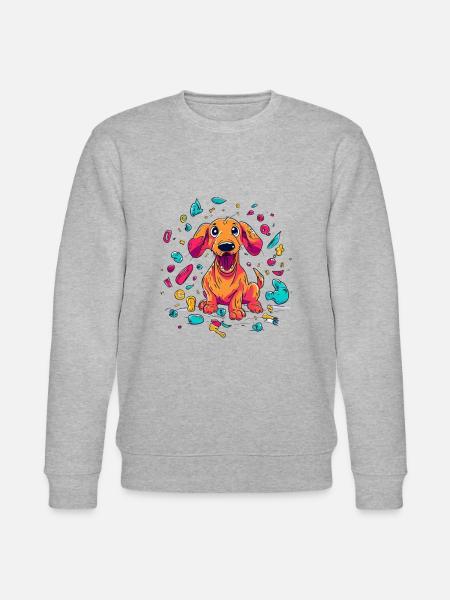 Méfait espiègle du chiot teckel - Sweat bio CHANGER Stanley/Stella Unisexe - gris chiné