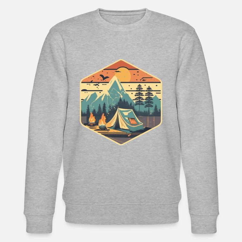 Camper,Outdoor-Abenteuer erwartet Sie - Stanley/Stella Unisex Bio-Sweatshirt CHANGER  - Grau meliert