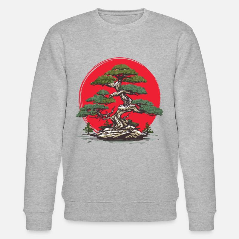 Bonsai Baum Rote Sonne - Stanley/Stella Unisex Bio-Sweatshirt CHANGER  - Grau meliert