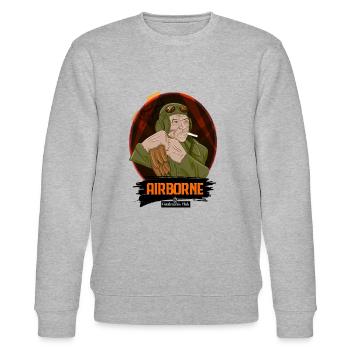 WW2 Pilot von Gentlemen's Club - Stanley/Stella Unisex Bio-Sweatshirt CHANGER  - Grau meliert - Vorne - Nik (191cm) & Marisol (170cm)
