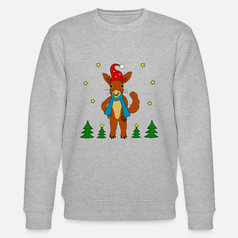 Écureuil de Noël - Sweat bio CHANGER Stanley/Stella Unisexe - gris chiné
