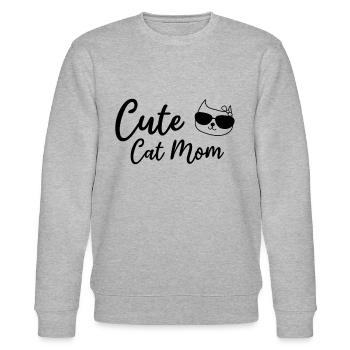 Cat Mama Cute Cat Lover - Cute Cat Mom - Stanley/Stella Unisex Bio-Sweatshirt CHANGER  - Grau meliert - Vorne - Nik (191cm) & Marisol (170cm)