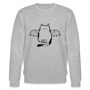 Halloween Cat Owner Cat Bat Wing Halloween Cat - Stanley/Stella Unisex Bio-Sweatshirt CHANGER  - Grau meliert - Vorne - Nik (191cm) & Marisol (170cm)