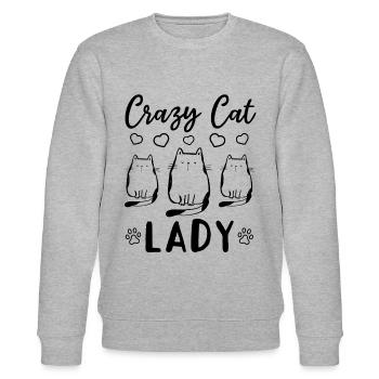 Cat Mama Cute Cat Lover - Cat Owner Crazy Cat Lady - Stanley/Stella Unisex Bio-Sweatshirt CHANGER  - Grau meliert - Vorne - Nik (191cm) & Marisol (170cm)