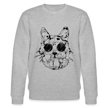 Cat Lovers Tête de chat - Drôles de chats - Sweat bio CHANGER Stanley/Stella Unisexe - gris chiné - Devant - Nik (191cm) & Marisol (170cm)