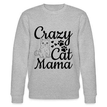 Katze Mama Niedliche Katze Mama Katzenliebhaber - - Stanley/Stella Unisex Bio-Sweatshirt CHANGER  - Grau meliert - Vorne - Nik (191cm) & Marisol (170cm)