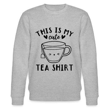 Tee-Liebhaber - Das ist mein süßes Tee-Shirt - Lus - Stanley/Stella Unisex Bio-Sweatshirt CHANGER  - Grau meliert - Vorne - Nik (191cm) & Marisol (170cm)