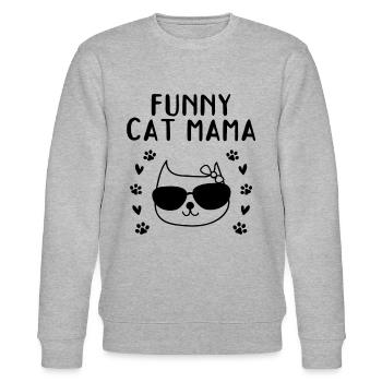 Katzenmama Katzenbesitzerin Katzenliebhaberin Katz - Stanley/Stella Unisex Bio-Sweatshirt CHANGER  - Grau meliert - Vorne - Nik (191cm) & Marisol (170cm)