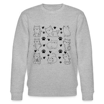 Katzen Niedliche Katzenliebhaber Viele Katzen I Ni - Stanley/Stella Unisex Bio-Sweatshirt CHANGER  - Grau meliert - Vorne - Nik (191cm) & Marisol (170cm)