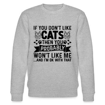 Katzenliebhaber Katzenbesitzer Babykatzen I Niedli - Stanley/Stella Unisex Bio-Sweatshirt CHANGER  - Grau meliert - Vorne - Nik (191cm) & Marisol (170cm)