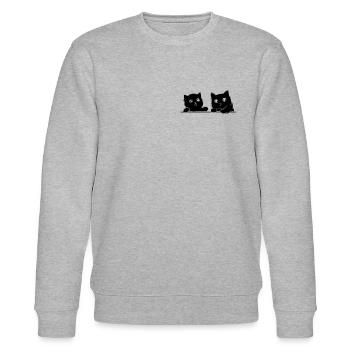 Amoureux des chats Bébé Amoureux des chats I Mignon K - Sweat bio CHANGER Stanley/Stella Unisexe - gris chiné - Devant - Nik (191cm) & Marisol (170cm)