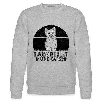 Amoureux des chats Drôles de chats que j’aime vraiment - Sweat bio CHANGER Stanley/Stella Unisexe - gris chiné - Devant - Nik (191cm) & Marisol (170cm)