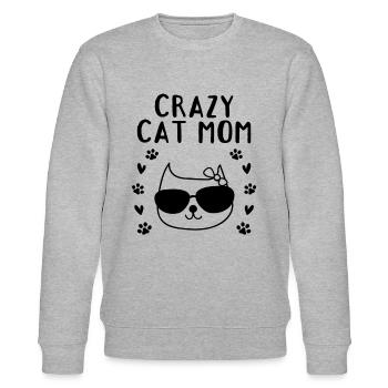 Katze Mama Niedliche Katze Liebhaber Katze Mama I - Stanley/Stella Unisex Bio-Sweatshirt CHANGER  - Grau meliert - Vorne - Nik (191cm) & Marisol (170cm)