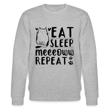 Cat Lover I Eat Sleep Meeeoww Repeat I Cute Cats - Stanley/Stella Unisex Bio-Sweatshirt CHANGER  - Grau meliert - Vorne - Nik (191cm) & Marisol (170cm)