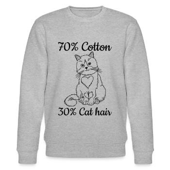 70% Coton 30% Poils de chat I Drôle d’amoureux des chats - Sweat bio CHANGER Stanley/Stella Unisexe - gris chiné - Devant - Nik (191cm) & Marisol (170cm)