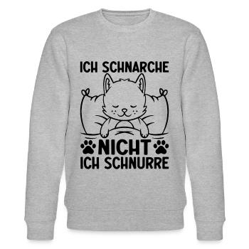 Ich schnarche nicht, Ich schnurre I Lustige Katze - Stanley/Stella Unisex Bio-Sweatshirt CHANGER  - Grau meliert - Vorne - Nik (191cm) & Marisol (170cm)