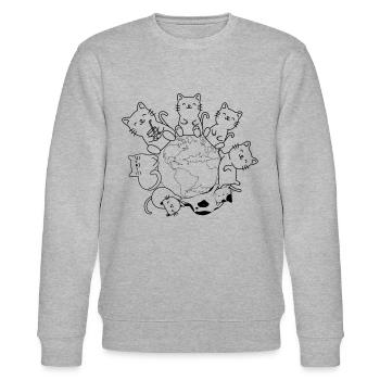 Cats On Earth I Cat Lovers Cats on Earth - Ni - Stanley/Stella CHANGER Unisex Organic Sweatshirt - heather grey - Front - Nik (191cm) & Marisol (170cm)