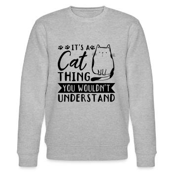 Es ist eine Katzensache, die du nicht verstehen wü - Stanley/Stella Unisex Bio-Sweatshirt CHANGER  - Grau meliert - Vorne - Nik (191cm) & Marisol (170cm)