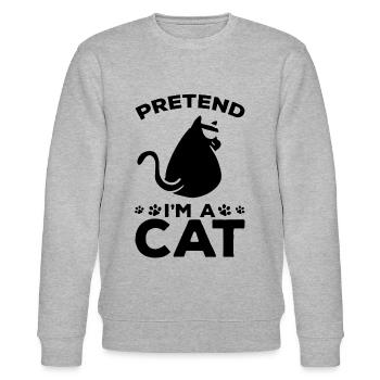 Katzenliebhaber Lustige Katze Meme Ich tue so als - Stanley/Stella Unisex Bio-Sweatshirt CHANGER  - Grau meliert - Vorne - Nik (191cm) & Marisol (170cm)