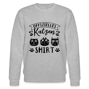 Katzen Lustige Katze I Offizielles Katzen - Stanley/Stella Unisex Bio-Sweatshirt CHANGER  - Grau meliert - Vorne - Nik (191cm) & Marisol (170cm)