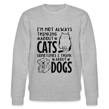 Amoureux des chats Propriétaires de chiens Propriétaires de chats Hundeli - Sweat bio CHANGER Stanley/Stella Unisexe - gris chiné - Devant - Nik (191cm) & Marisol (170cm)