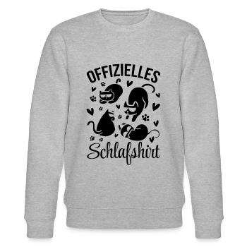Katzen Schlafshirt Offizielles Schlafshirt Katze - Stanley/Stella Unisex Bio-Sweatshirt CHANGER  - Grau meliert - Vorne - Nik (191cm) & Marisol (170cm)