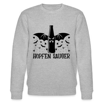Halloween Bier Fledermaus Hopfen Sauger - Hallowee - Stanley/Stella Unisex Bio-Sweatshirt CHANGER  - Grau meliert - Vorne - Nik (191cm) & Marisol (170cm)