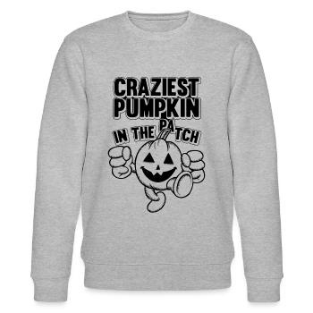Citrouille la plus folle d’Halloween dans le patch - Citrouille - Sweat bio CHANGER Stanley/Stella Unisexe - gris chiné - Devant - Nik (191cm) & Marisol (170cm)