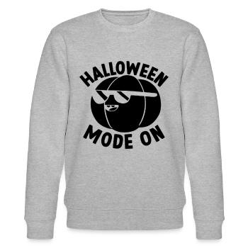 Halloween Mode On I Halloween Party Halloween Pump - Stanley/Stella Unisex Bio-Sweatshirt CHANGER  - Grau meliert - Vorne - Nik (191cm) & Marisol (170cm)