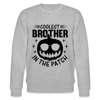 Halloween Brother - Coolest Brother in the Patch - Stanley/Stella CHANGER Unisex Organic Sweatshirt - heather grey - Front - Nik (191cm) & Marisol (170cm)