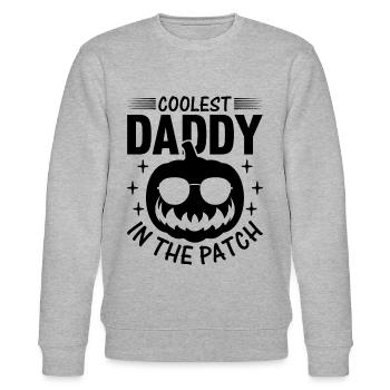 Halloween Le papa le plus cool dans le patch I Pumpkin Dad - Sweat bio CHANGER Stanley/Stella Unisexe - gris chiné - Devant - Nik (191cm) & Marisol (170cm)