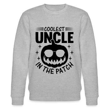 Halloween Coolest Oncle dans le Patch I Funny Pumpk - Sweat bio CHANGER Stanley/Stella Unisexe - gris chiné - Devant - Nik (191cm) & Marisol (170cm)