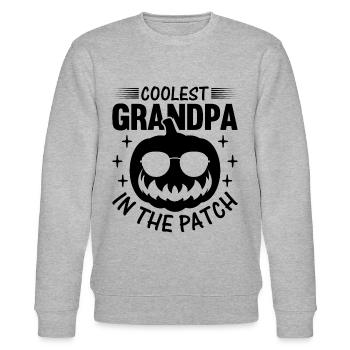 Halloween Coolest Grandpa dans le Patch I Pumpkin G - Sweat bio CHANGER Stanley/Stella Unisexe - gris chiné - Devant - Nik (191cm) & Marisol (170cm)