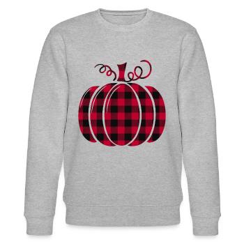 Halloween Pumpkin Red Pattern Pumpkin - Stanley/Stella Unisex Bio-Sweatshirt CHANGER  - Grau meliert - Vorne - Nik (191cm) & Marisol (170cm)