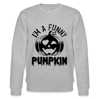 Halloween Pumpkin I'm A Funny Pumpkin - Stanley/Stella Unisex Bio-Sweatshirt CHANGER  - Grau meliert - Vorne - Nik (191cm) & Marisol (170cm)