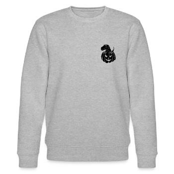 Halloween Pumpkin Dino Funny Pumpkin Dinosaur - Stanley/Stella CHANGER Unisex Organic Sweatshirt - heather grey - Front - Nik (191cm) & Marisol (170cm)
