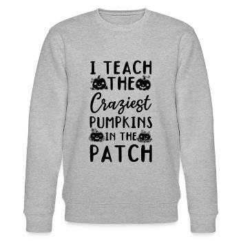 I Teach The Craziest Pumpkins In The Patch Hallowe - Stanley/Stella Unisex Bio-Sweatshirt CHANGER  - Grau meliert - Vorne - Nik (191cm) & Marisol (170cm)