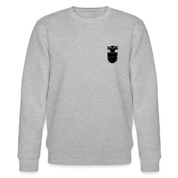 Axolotl Chest Pocket Funny Axolotl Kawaii Axolotl - Stanley/Stella Unisex Bio-Sweatshirt CHANGER  - Grau meliert - Vorne - Nik (191cm) & Marisol (170cm)