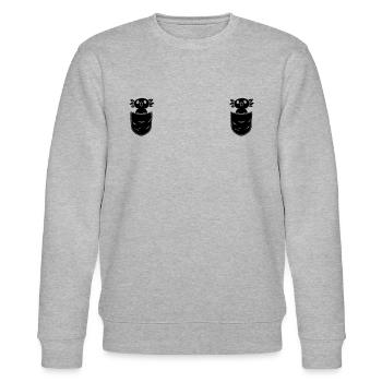 Axolotl Chest Pocket Funny Axolotl Cute Axolotl - Stanley/Stella Unisex Bio-Sweatshirt CHANGER  - Grau meliert - Vorne - Nik (191cm) & Marisol (170cm)