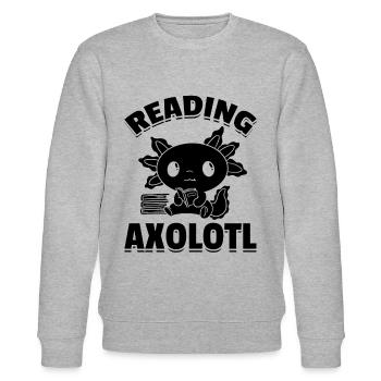 Axolotl Reading Book Lover Book Reading Axolotl - Stanley/Stella Unisex Bio-Sweatshirt CHANGER  - Grau meliert - Vorne - Nik (191cm) & Marisol (170cm)