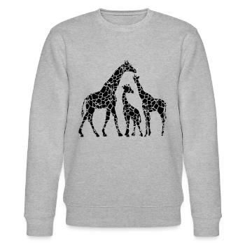 Giraffe Lover Cute Giraffes Zoo Giraffe - Stanley/Stella CHANGER Unisex Organic Sweatshirt - heather grey - Front - Nik (191cm) & Marisol (170cm)
