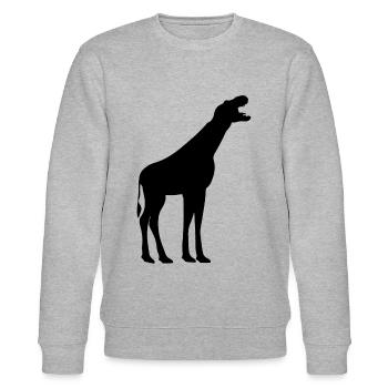 Giraffe Dinosaur Giraffe With Dino Head - Funny Gi - Stanley/Stella CHANGER Unisex Organic Sweatshirt - heather grey - Front - Nik (191cm) & Marisol (170cm)