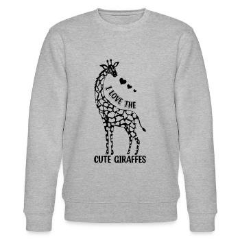 Giraffe Lover I Love The Cute Giraffes - Stanley/Stella Unisex Bio-Sweatshirt CHANGER  - Grau meliert - Vorne - Nik (191cm) & Marisol (170cm)