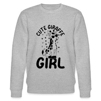 Giraffes Cute Giraffe Girl Giraffe Lover Girls - Stanley/Stella Unisex Bio-Sweatshirt CHANGER  - Grau meliert - Vorne - Nik (191cm) & Marisol (170cm)