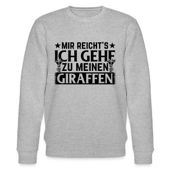 Mir Reicht's Ich Gehe Zu Meinen Giraffen - Stanley/Stella Unisex Bio-Sweatshirt CHANGER  - Grau meliert - Vorne - Nik (191cm) & Marisol (170cm)